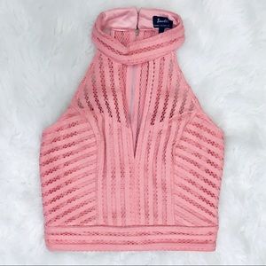 BARDOT linear striped top. Size: 2/xxs Pink